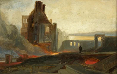 Bristol-rellen: Ruïnes van pakhuizen in Prince Street, c.1831