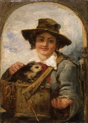 Italiaanse jongen met een cavia