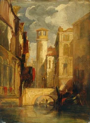 Venetiaanse scène (olieverf op board)