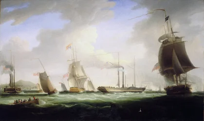 Koning George IV van Engeland aan boord van 