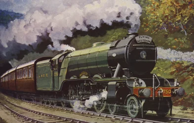 De LNER "Flying Scotsman" Express (kleurenlitho)