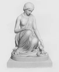 De Lamp van de Ganges, gegraveerd door W. Roffe van het standbeeld door H. Timbrell