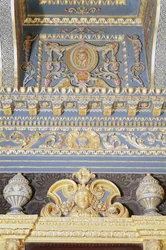 Detail van het plafond in de Blauwe Fluwelen Kamer