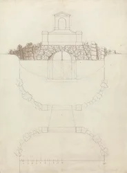 De Waterval bij Chiswick House, Middlesex: Elevatie en Plattegrond