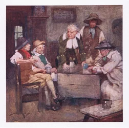 Waar dorpsstaatslieden met diepe blikken spraken, en nieuws veel ouder dan hun bier rondging