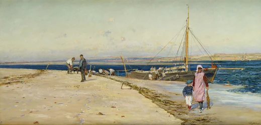 Figuren aan de oevers van een estuarium