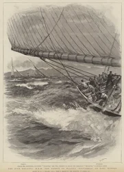 De regatta van Nice, HRH De Britannia van de Prins van Wales als gemakkelijke winnaar