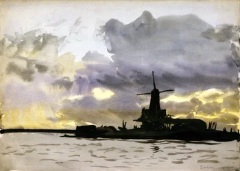 De molen in Zaandam, ten noorden van Amsterdam (Nederland)