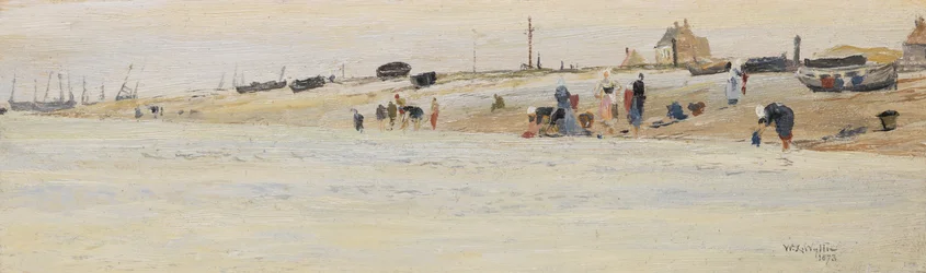 Wasvrouwen op een strand, 1873