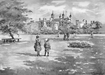 De Tower of London vanaf Trinity Square, 1891