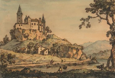 Kasteel met uitzicht op een rivier