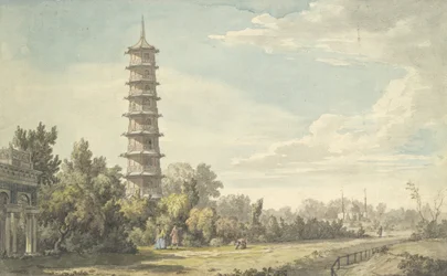 Uitzicht op de Wildernis bij Kew, 1763