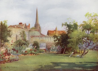 Miltons Moerbeiboom in de Fellows Tuin, Christs College