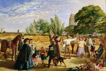 Een oogsttafereel in Norfolk: schets voor 