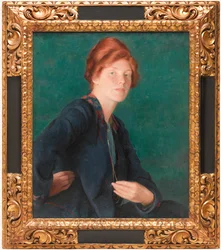 Een vrouw met rood haar