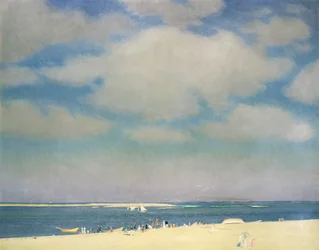 Zeegezicht met zandstrand (The Beach at Chatham) c.1915 (olieverf op doek)