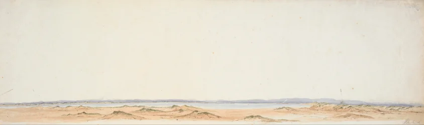 Schets vanaf de Zuidelijke Oever van de Rangitiki