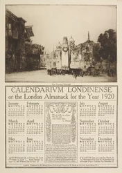 Calendarium Londinense, of de London Almanack voor 1920, bekroond door een uitzicht op het Cenotaaf, Whitehall, 1919