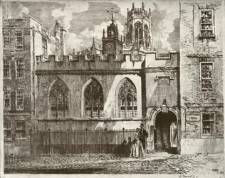Cliffords Inn Hall en Klokkentoren, met de Lantaarn Toren van St. Clement Danes Daarachter, 1934
