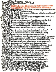 Kelmscott Pers: Pagina uit Het Verhaal van Beowulf Gedrukt in het Troy Type