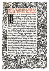 Kelmscott Press: Pagina gedrukt in het Gouden Type