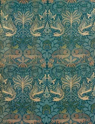 William Morris Pauw en Draak Textielontwerp, c.1880 (houtsnede)