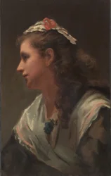 Zijn Eerste Model-Miss Russell, ca. 1873