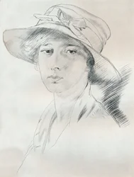 Portretstudie in potlood, c20e eeuw 1932