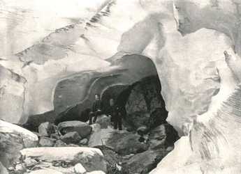De Rockies: ijsgrot in de Grote Gletsjer, Mount Sir Donald, Canada, 1895