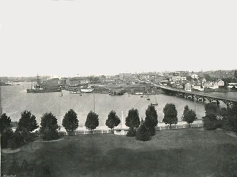 Uitzicht vanaf de regeringsgebouwen, Victoria, Canada