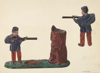 Burgeroorlog Soldaat & Boomstam Spaarpot, ca. 1937