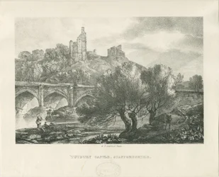 Tutbury Castle - Zuidaanzicht: zinkografie, nd [begin 19e eeuw]