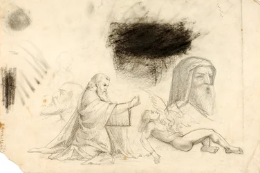 (Studies - Villa Borghese, 2 figuren, enz.)