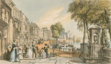 Chelsea met een deel van de oude kerk en het graf van Sir Hans Sloane