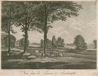 Uitzicht vanaf het terras van Strawberry Hill, Londen