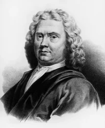 Portret van Herman Boerhaave (1668-1738), Nederlandse arts, chemicus en botanicus, gravure