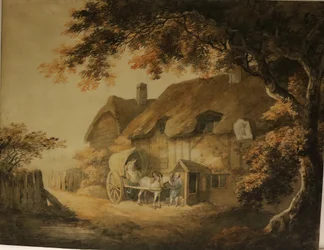 Een herberg langs de weg, ca. 1800