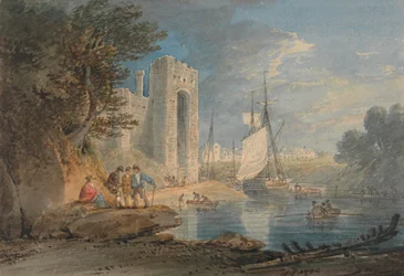 Uitzicht op Caernarvon, Wales