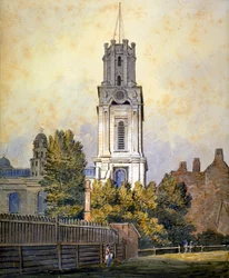 Kerk van St George in the East, Stepney, Londen, c1815