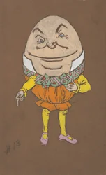 Kostuumontwerp voor Humpty Dumpty voor Alice in Wonderland, 1915