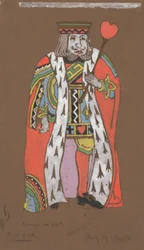 Hartenkoning (kostuumontwerp voor Alice-in-Wonderland, 1915