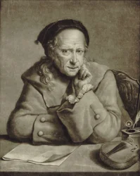 Portret van de violist en componist Carlo Tessarini 1690-1766, ca. 1760