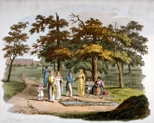 Uitzicht op een drinkput, Hyde Park, Westminster, Londen