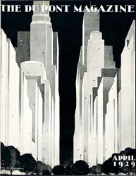 Wolkenkrabbers, voorpagina van het DuPont Magazine, april 1929
