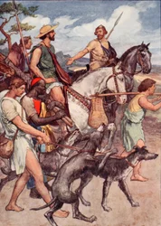 Pelopidas op weg naar Thebe, illustratie uit 