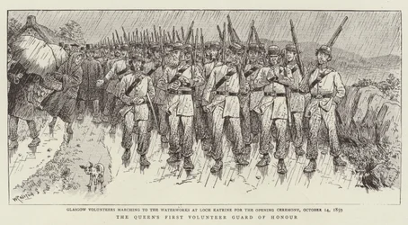 De eerste erewacht van de koningin