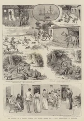 De officieren van een Britse kanonneerboot worden uitgenodigd aan wal voor een dagje hertenjacht in Honduras