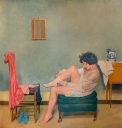 Meisje dat zich aankleedt, 20e eeuw 1933