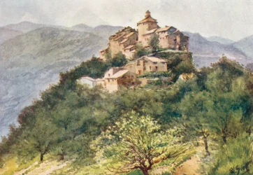 La Roquette, in de Var-vallei (kleurenlitho)