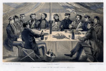 Een kerstmaaltijd op de hoogten voor Sebastopol, ca. 1850